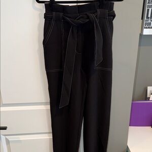 All in Favor Black Tie-Waist Trousers